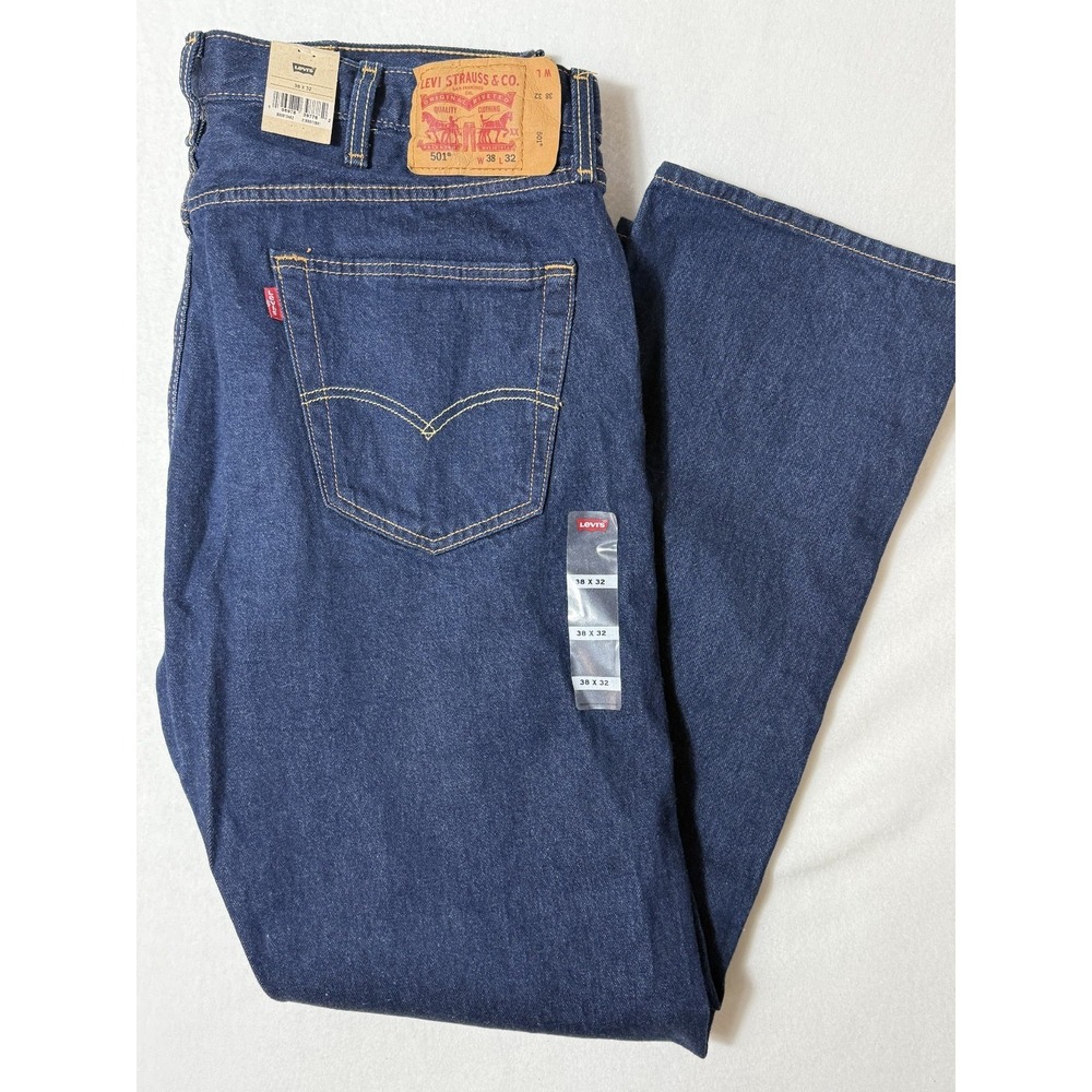 Levi's 501 Men's Straight Leg 5-Pocket Design Jeans Button Fly Size 38x32 New‎